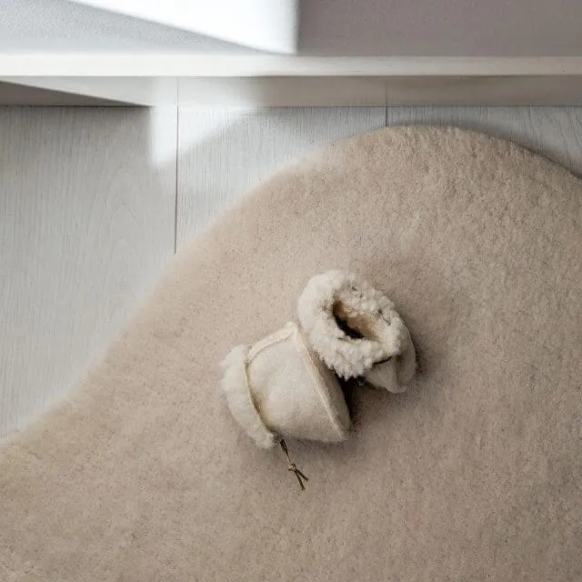 Kico label 100% wol babyslofjes naturel