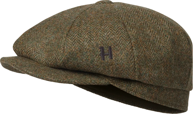 Härkila Kenmore Cl. baker boy cap, forest green/herringbone