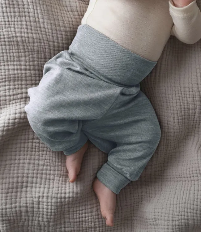 Engel BABY wol zijde BROEKJE IJSBLAUW biologische wol
