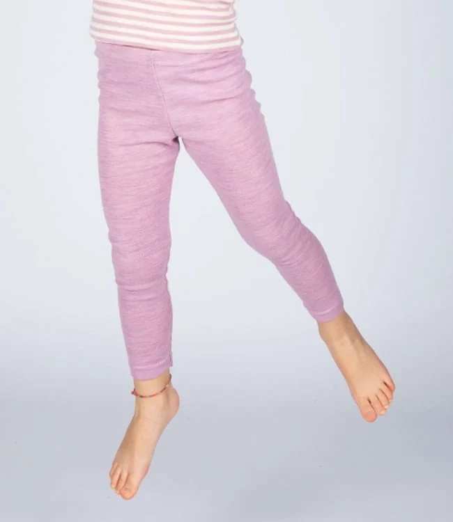 ENGEL wollen legging voor KIND effen ROSEWOOD pure wol