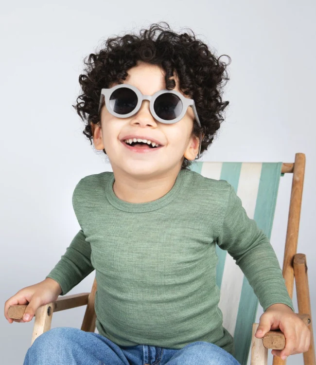 ENGEL wollen longsleeve voor KIND effen SAGE pure wol