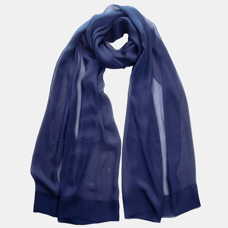 Carmen - Silk Scarf Shawl - Marine Navy