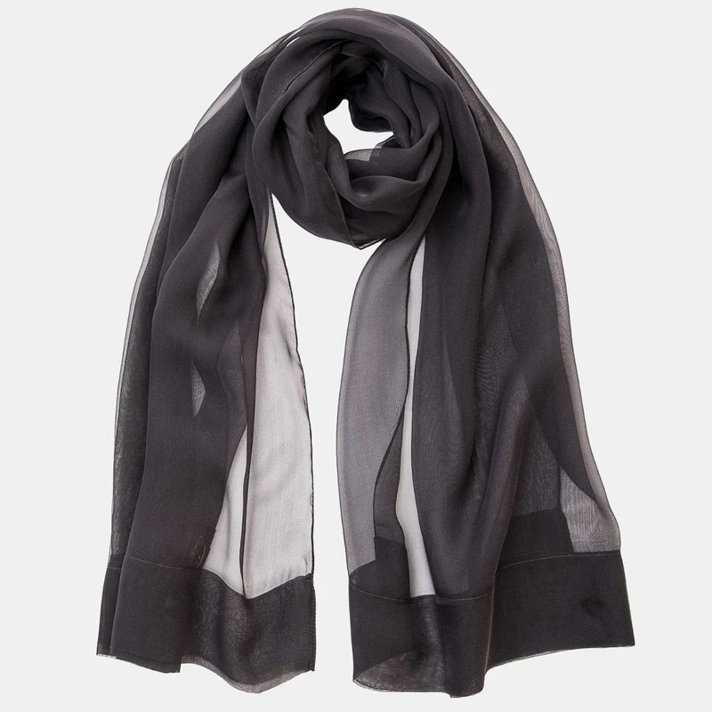 Carmen - Silk Scarf Shawl - Black