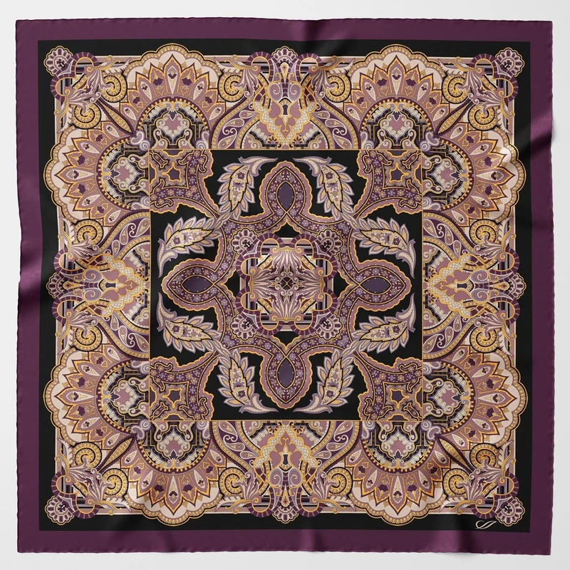 Malta - Silk Foulard - Plum