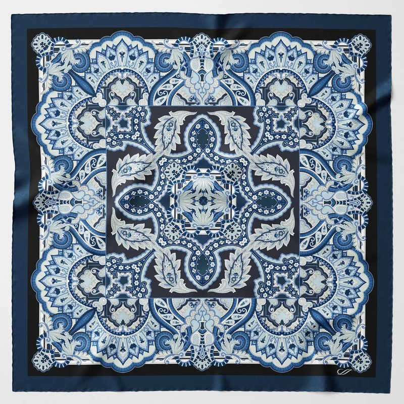Malta - Silk Foulard - Royal Blue