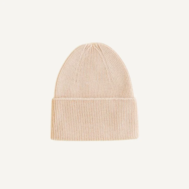 Hvid beanie fonzie newborn oat