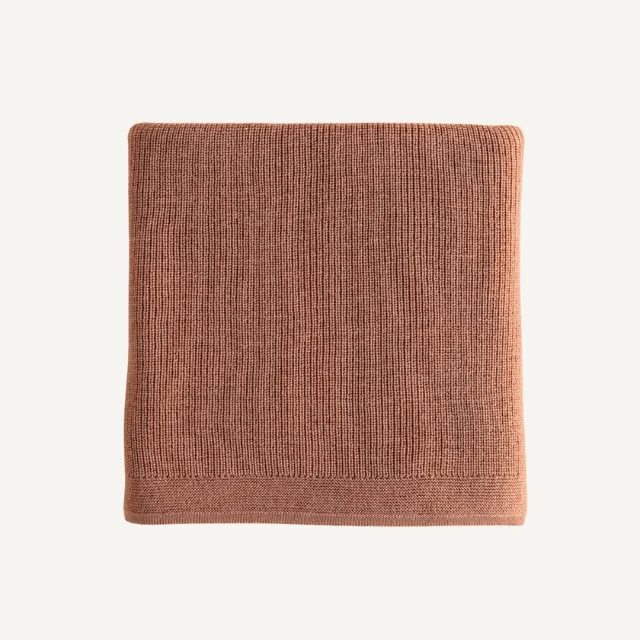 Hvid felix deken terracotta