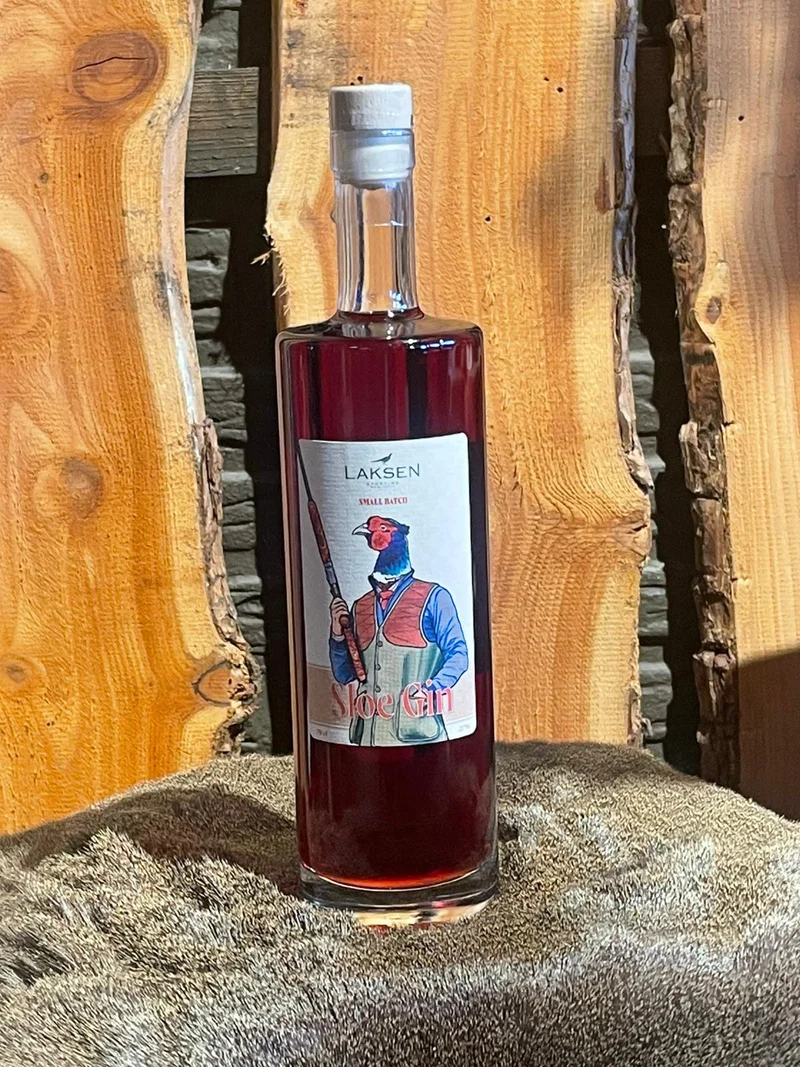 Laksen "Please Invite Me Again", Sloe Gin fles, 0,7 l.