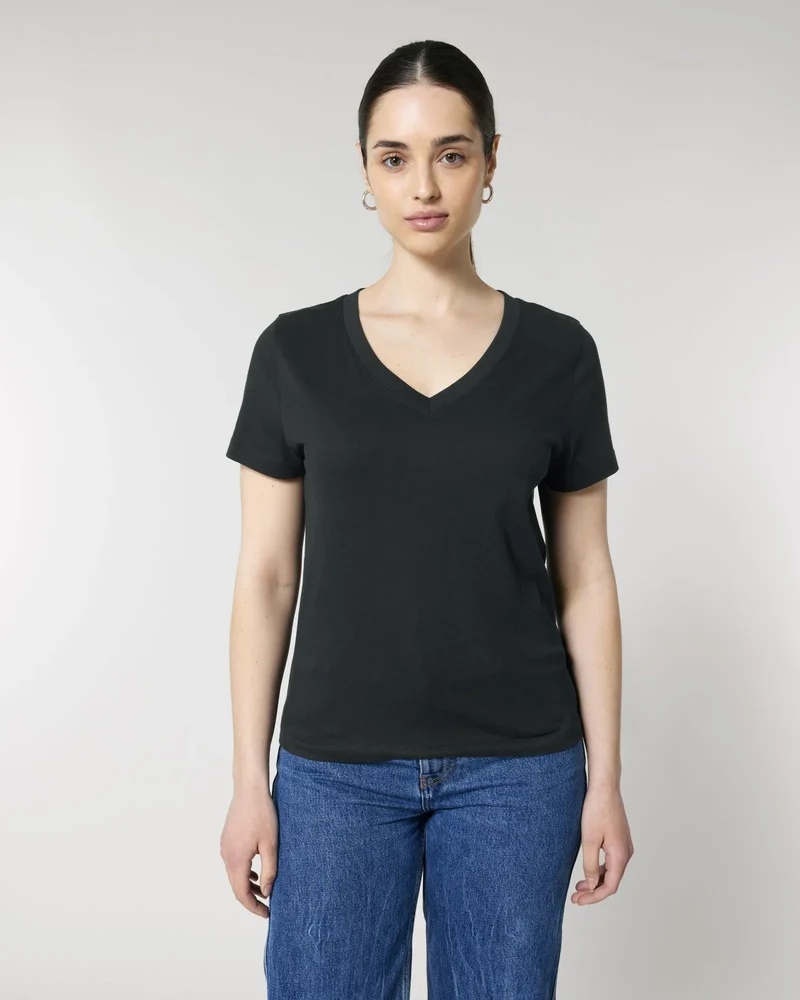 T-shirt V-hals bio-katoen om te personaliseren