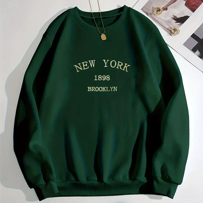 Oversized Casual Crewneck Sweatshirt - Comfortable Cotton Pullover