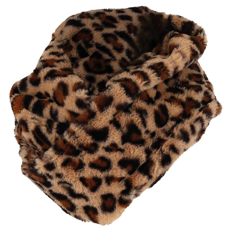 Colsjaal dames - Panterprint - Teddy Wol