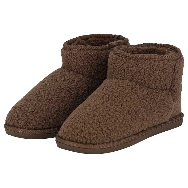Morethansocks - Dames teddy pantoffels - Fake Fur voering - Bruin