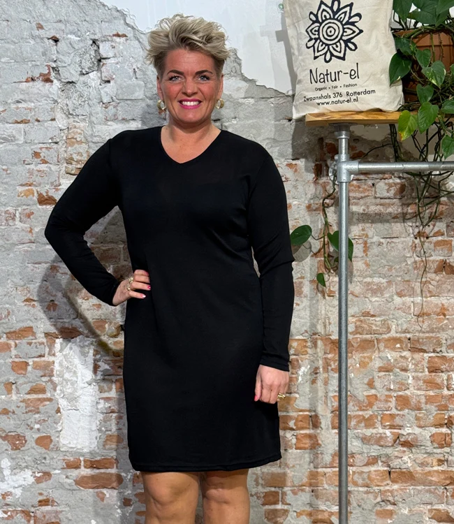 ENGEL Wol zijde pyjama nachthemd dames ZWART LIMITED
