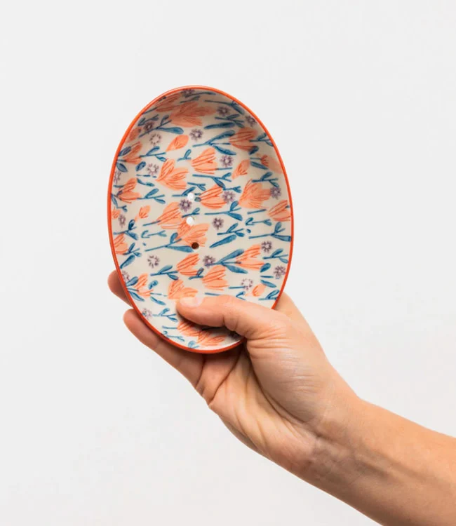 TRANQUILLO Zeep schaaltje van keramiek FLORALE Handmade & Fairtrade