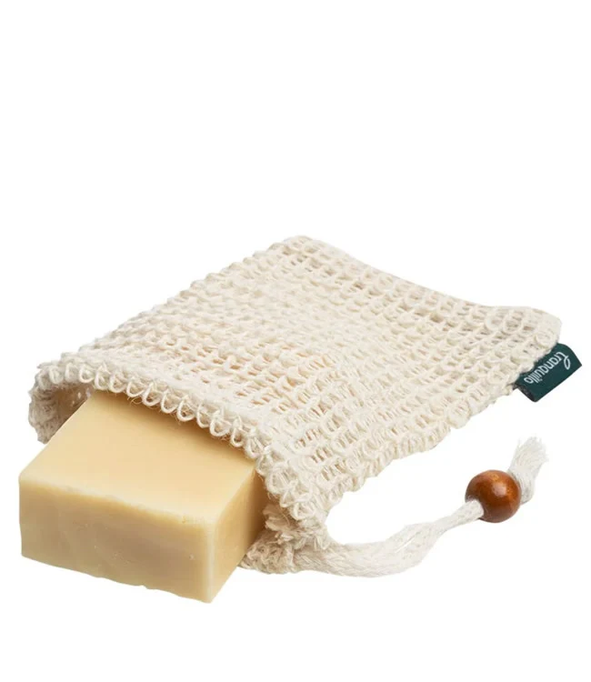 TRANQUILLO sisal zeepzakje met houten kraal ZERO WASTE