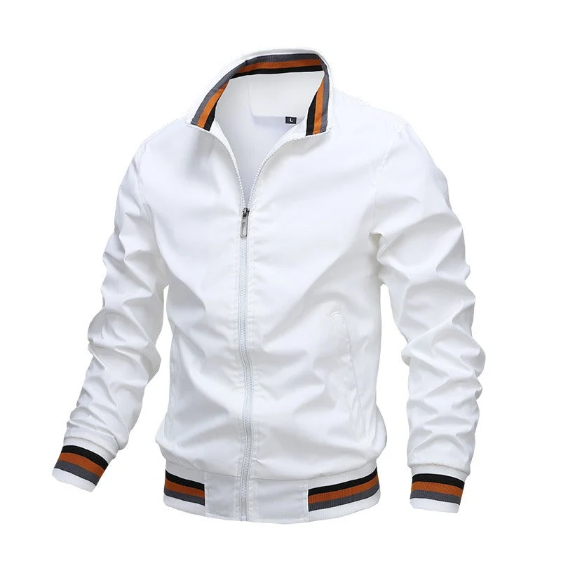 Bomberjack heren | Varsity met gestreepte mouwen