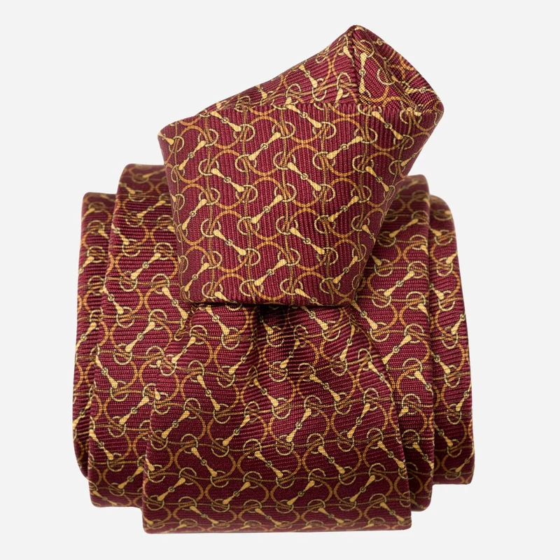 Palio - Printed Silk Tie - Burgundy