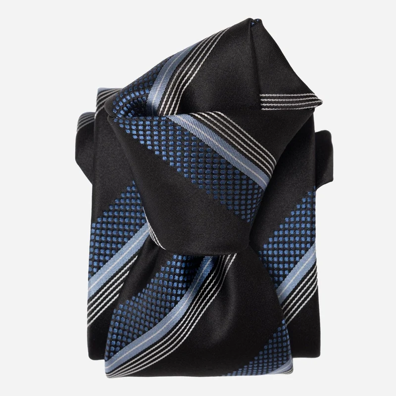 Corso - Silk Jacquard Tie - Black & Blue