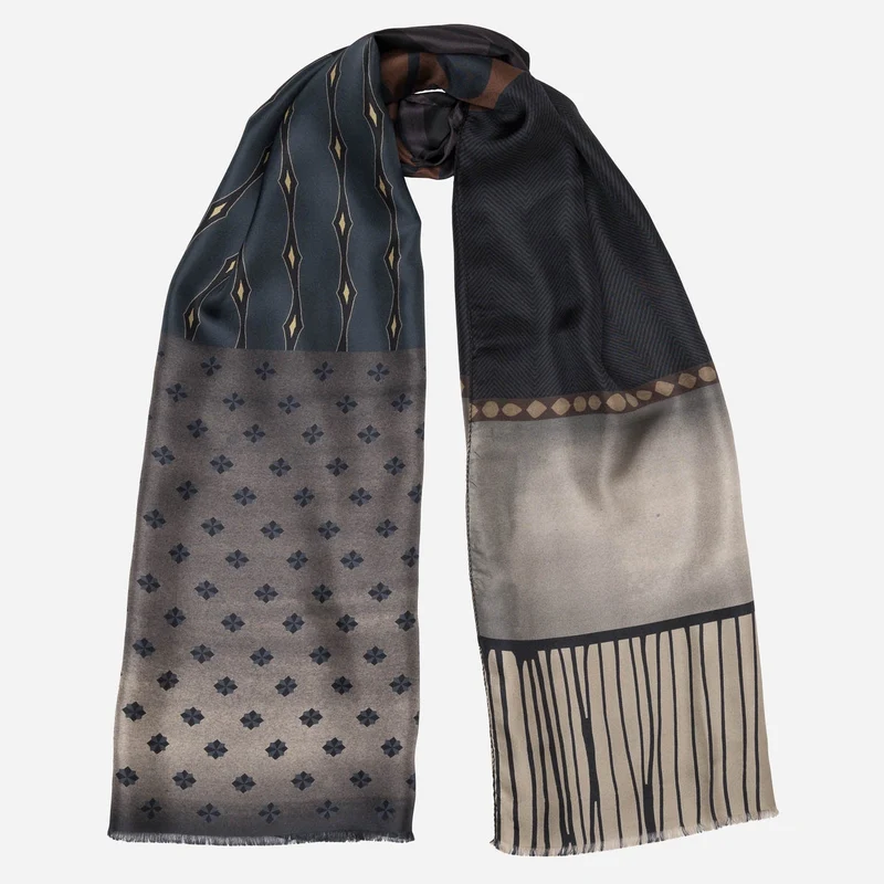 Atri - Long Silk Scarf - Plum