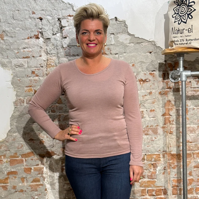 ENGEL Wol zijde longsleeve dames wollen ondergoed DUSTY ROSE