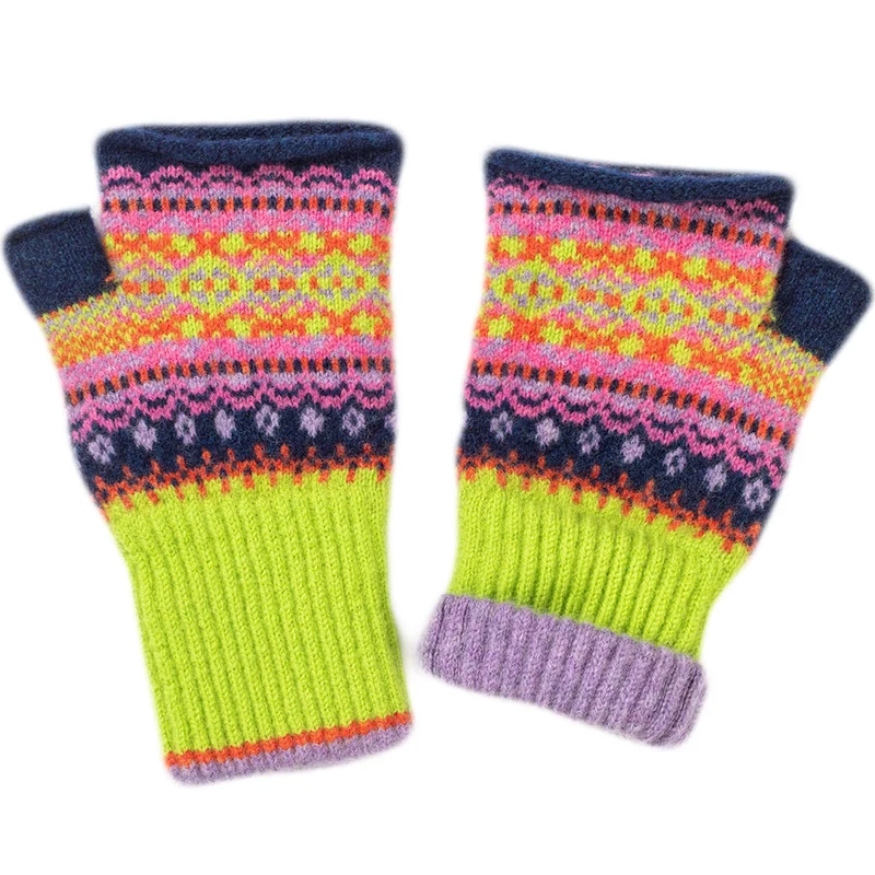 ERIBE Wollen POLSWARMERS 100% merino Fairisle ALLOA MOLLY
