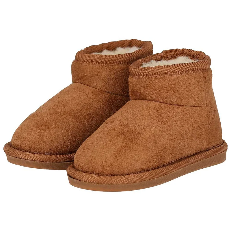 Morethansocks - Kinder pantoffels - Suede - Cognac