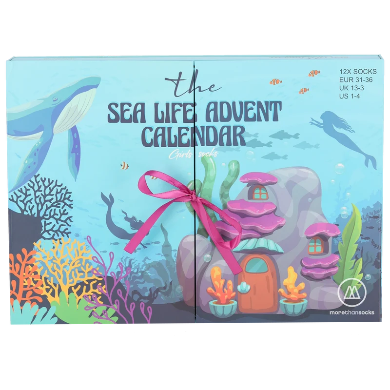 Morethansocks - Kerst advent kalender - Meisjes - 12-Paar - Sealife