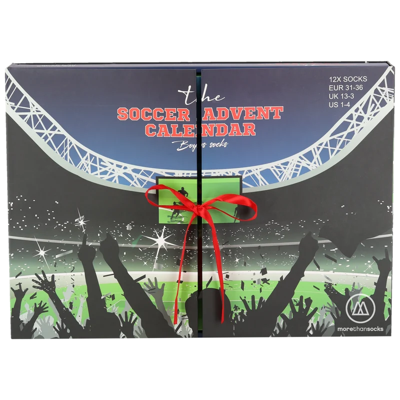 Morethansocks - Kerst advent kalender - Jongens - 12-Paar - Voetbal