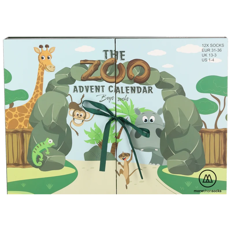 Morethansocks - Kerst advent kalender - Jongens - 12-Paar - Safari
