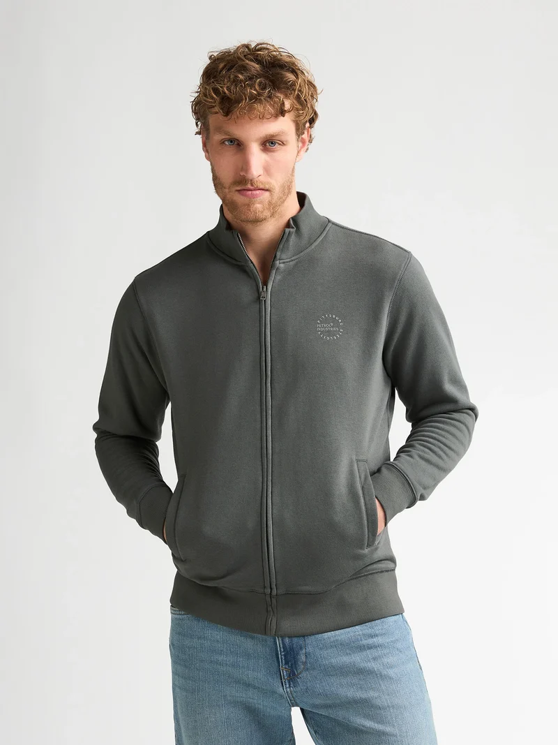 Sweatshirt met rits en opstaande kraag Norvik