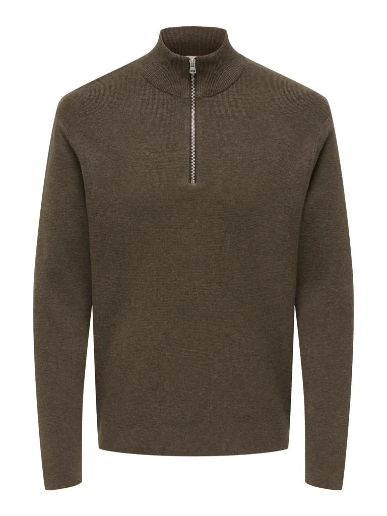 ONSTING REG HALF ZIP KNIT NOO