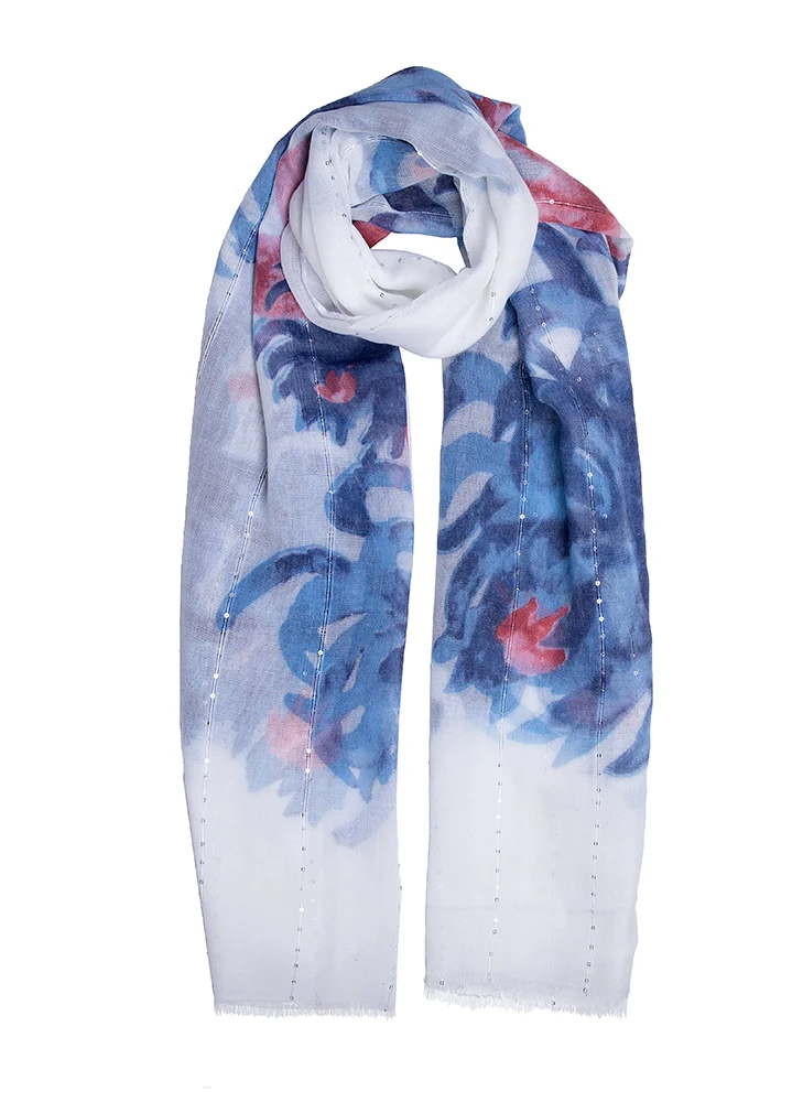Vrouwen Chrysanthem Print Lightwiight Scarf