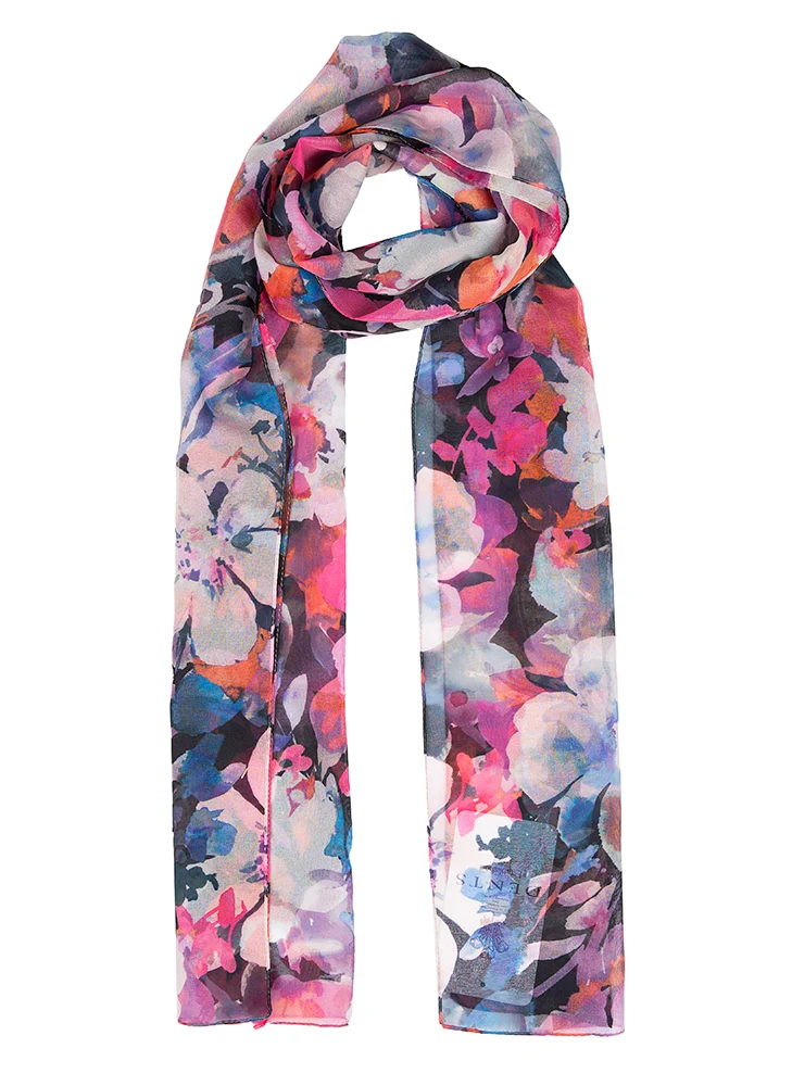 Women's Bold Floral Print Lightgeight Scarf