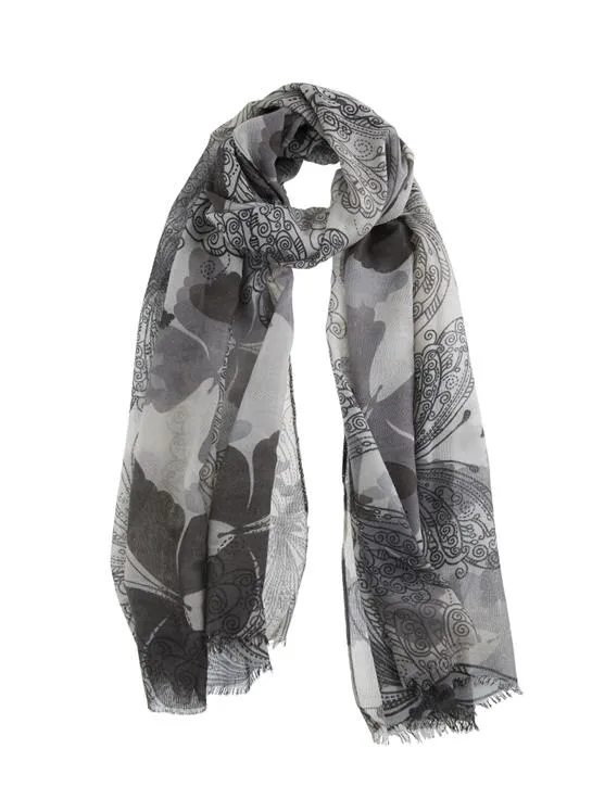Vrouwen's Large Butterfly Print Lightwiight Scarf