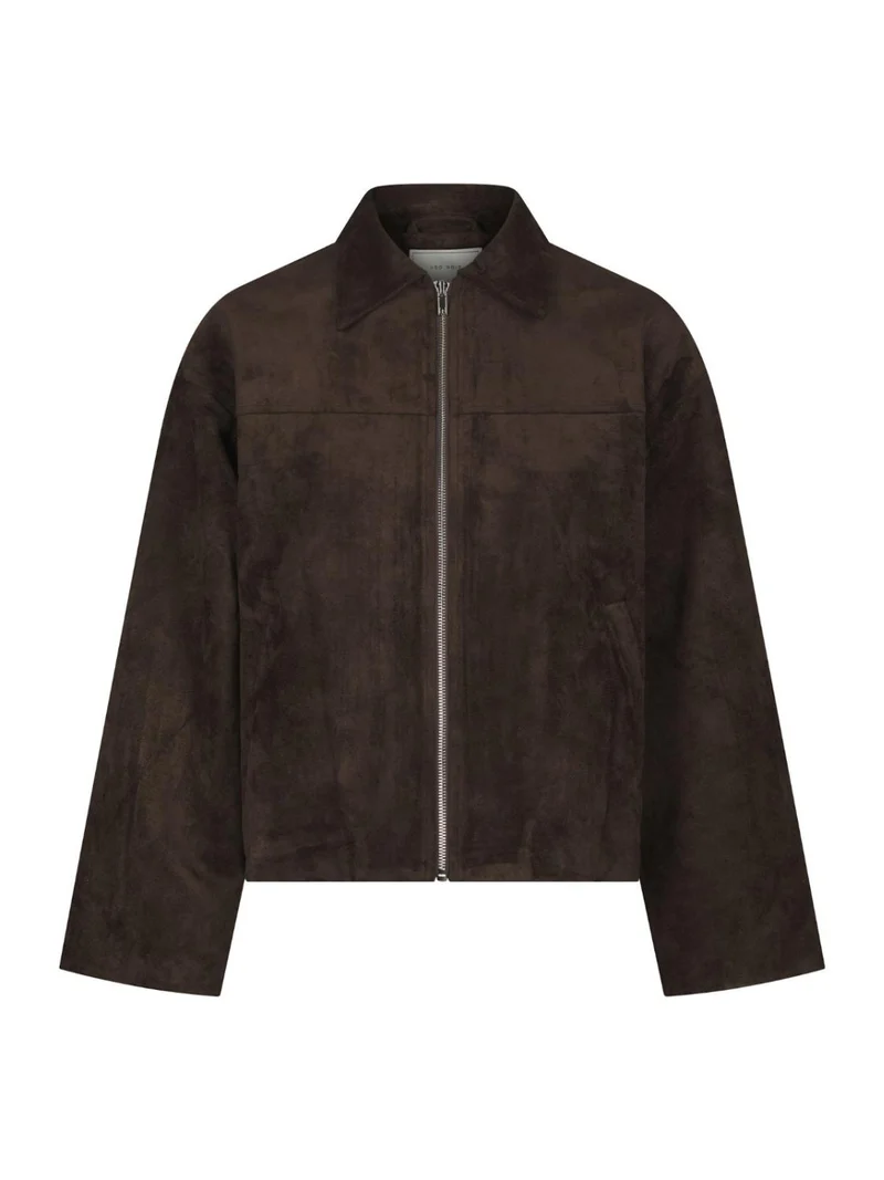 Titan faux suede jacket brown