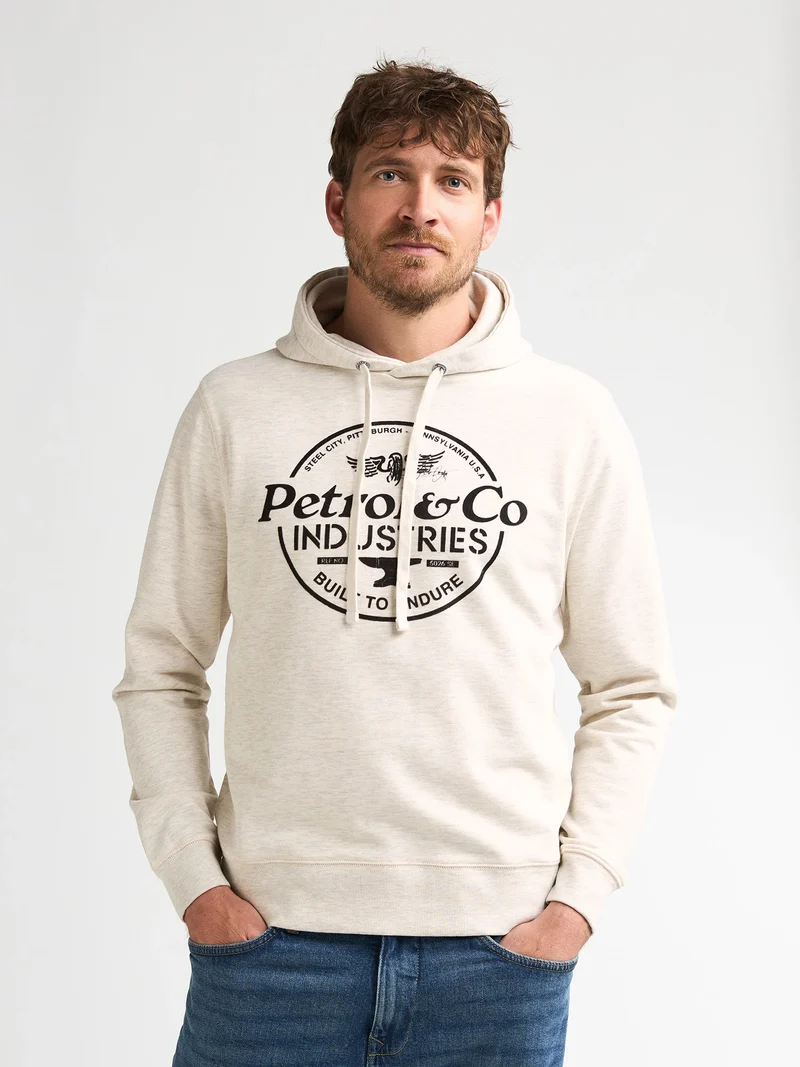 Gemêleerde hoodie met print Selwyn