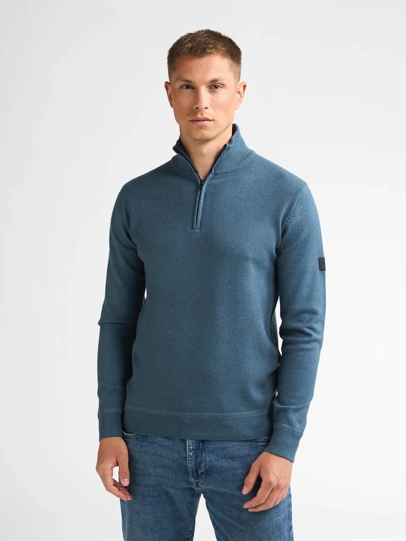 Gebreide trui met halfzip steelford