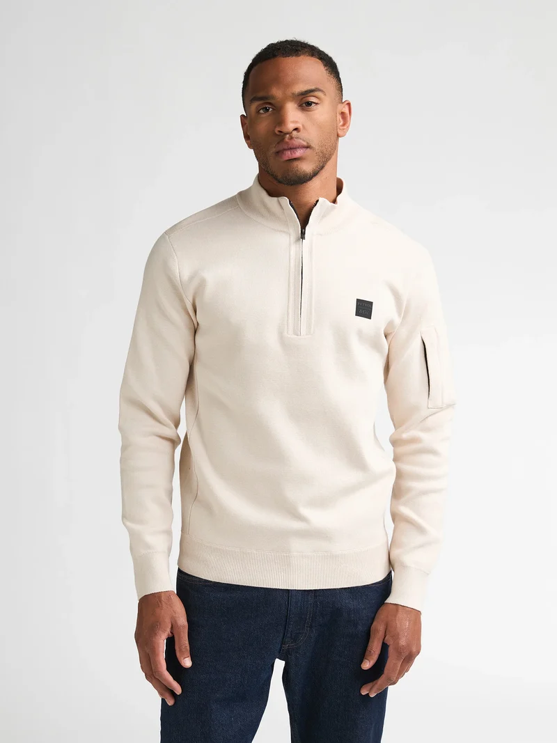 Gebreide half-zip sweater stonefield