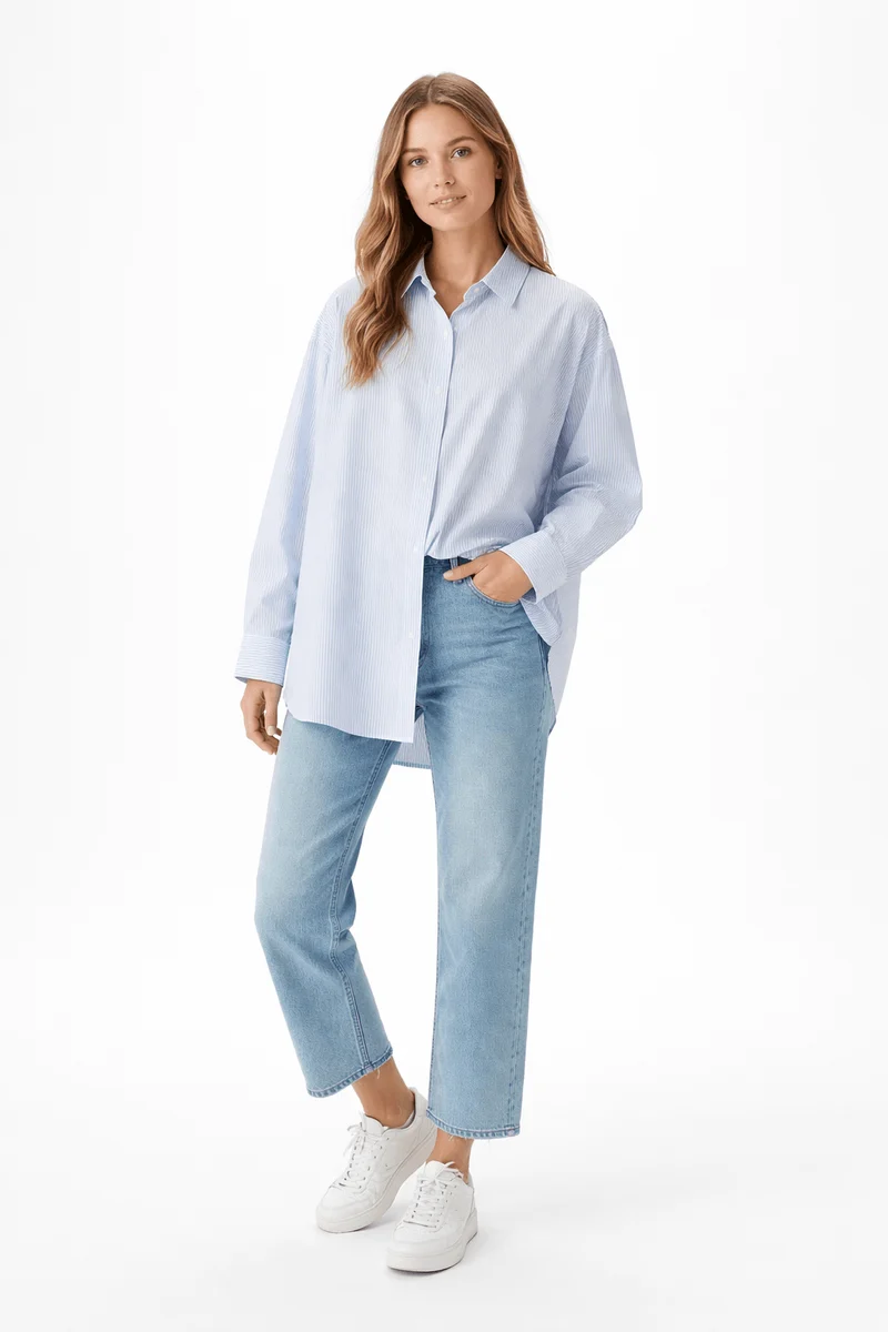 Katoenen Blouse | Micaela Stripe