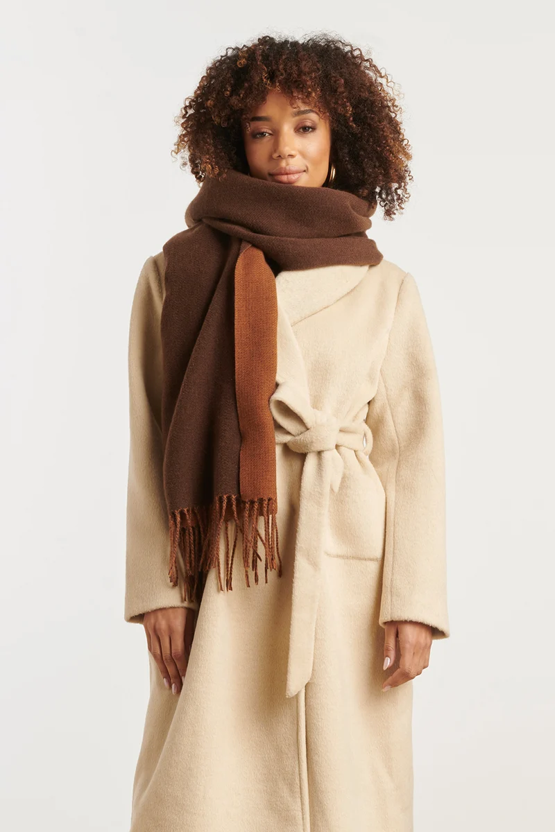 55310 Cobalt Wintersjaal | Cognac - Brown