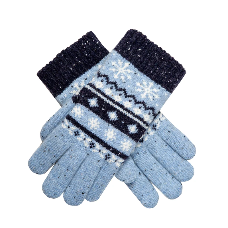 Jacquard Fair Isle gebreide dameshandschoenen met gemêleerd garen