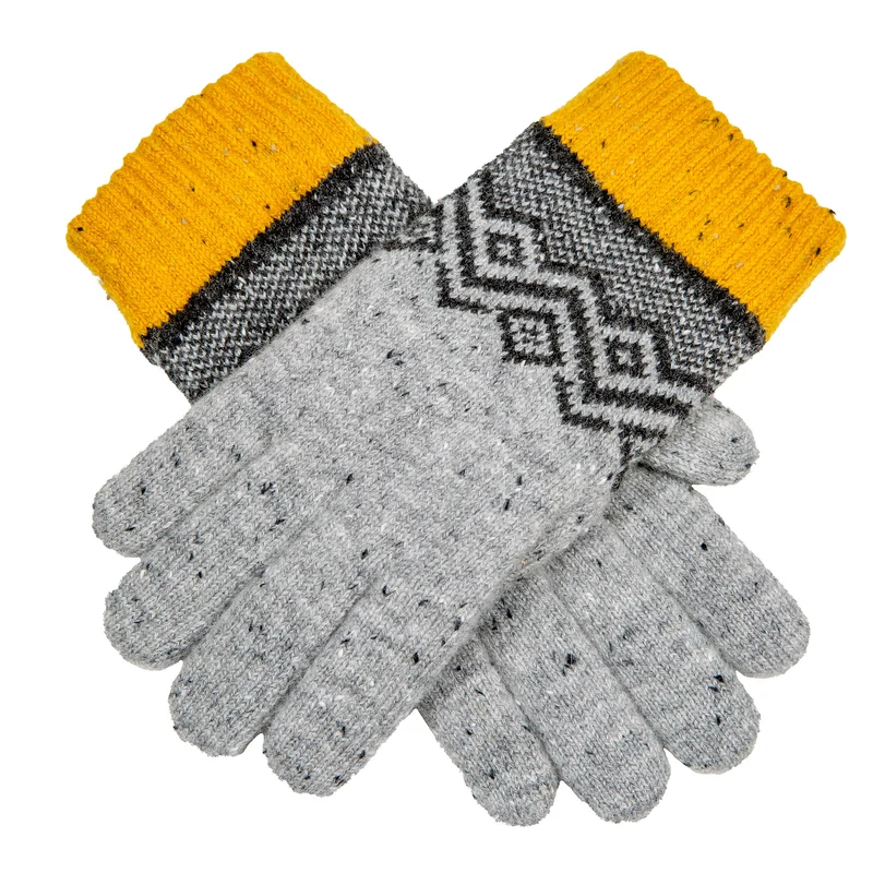Dames Jacquard Gebreide Handschoenen met Geometrisch Patroon