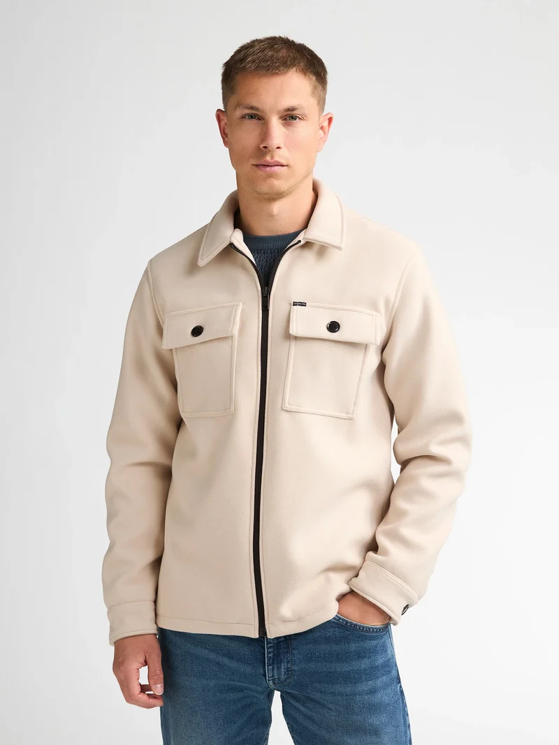 Overshirt met wol-look en rits millmark