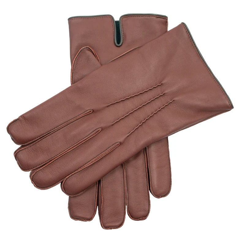 Heritage herenhandschoenen met driepunts-kasjmiervoering en kleurcontrastdetails