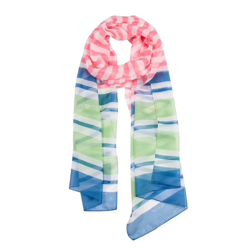 Vrouwencontrast Stripe Print Lightwiight Scarf