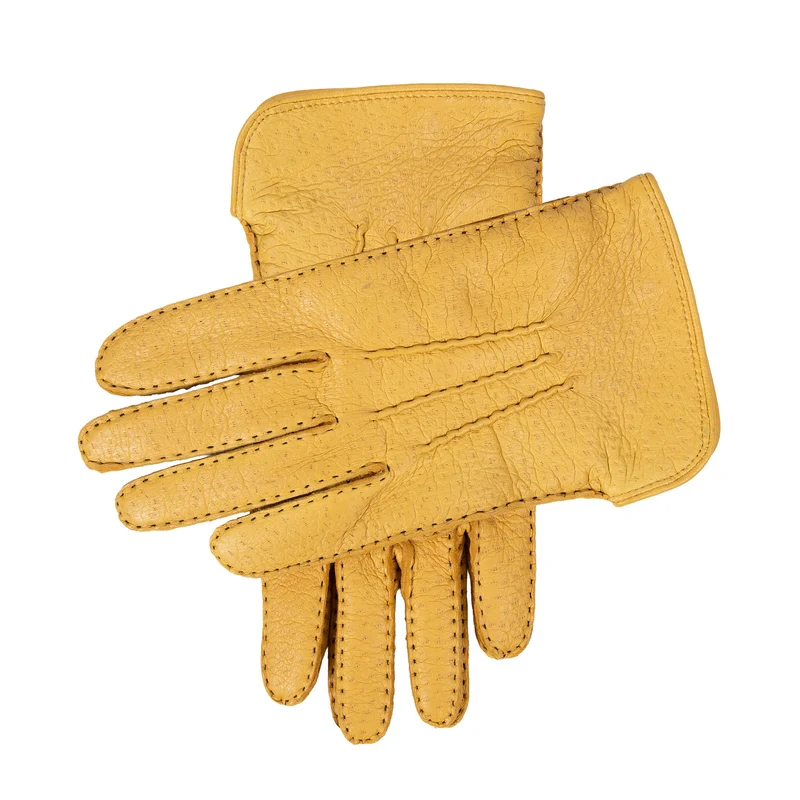 Heren Heritage Met De Hand Genaaide Drie-Punts Peccary Leren Handschoenen