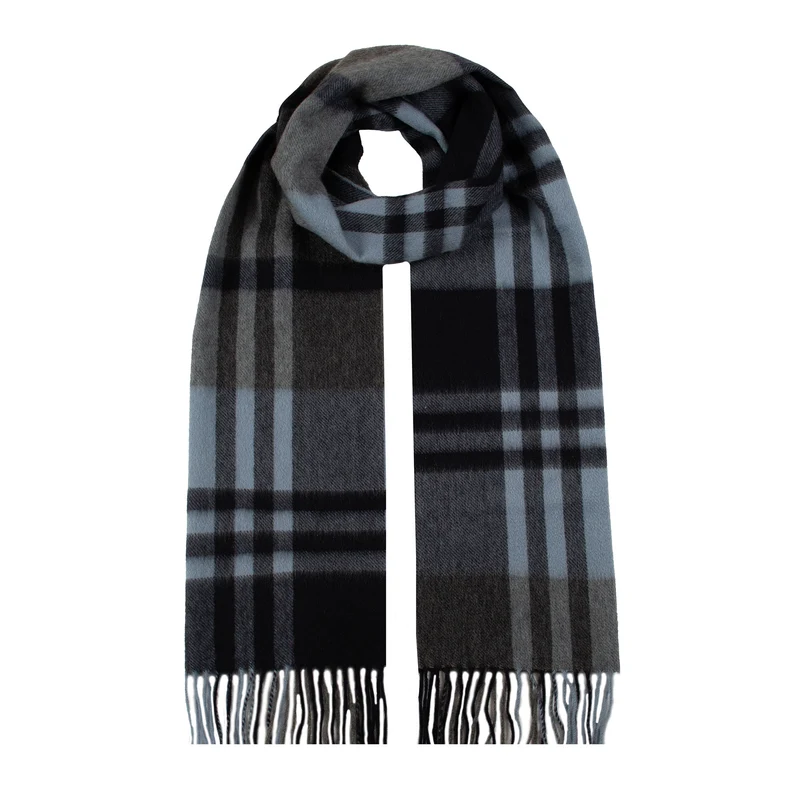 Heritage Extra-Grote Ruit Cashmere Sjaal met Franje en Cadeau Doos