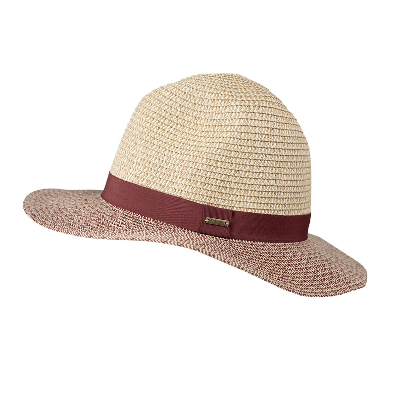 Vrouwen Stro Fedora Hoed met Kleurband en Twee-Tonige Rand