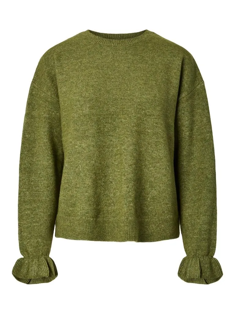 PCSALLY LS FRILL CUFF KNIT NO