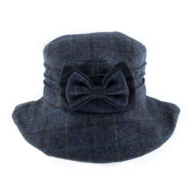 Dames Abraham Moon Tweed Geruit Emmerhoed met Strik
